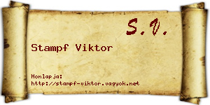Stampf Viktor névjegykártya